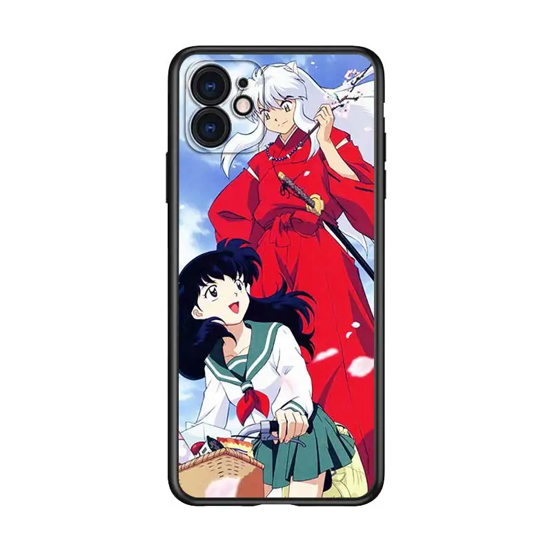 

Anime Inuyasha for Apple iPhone 12 Pro Max Mini 11 Pro XS Max X XR 6S 6 7 8 Plus 5S SE2020 Soft Black Phone Case