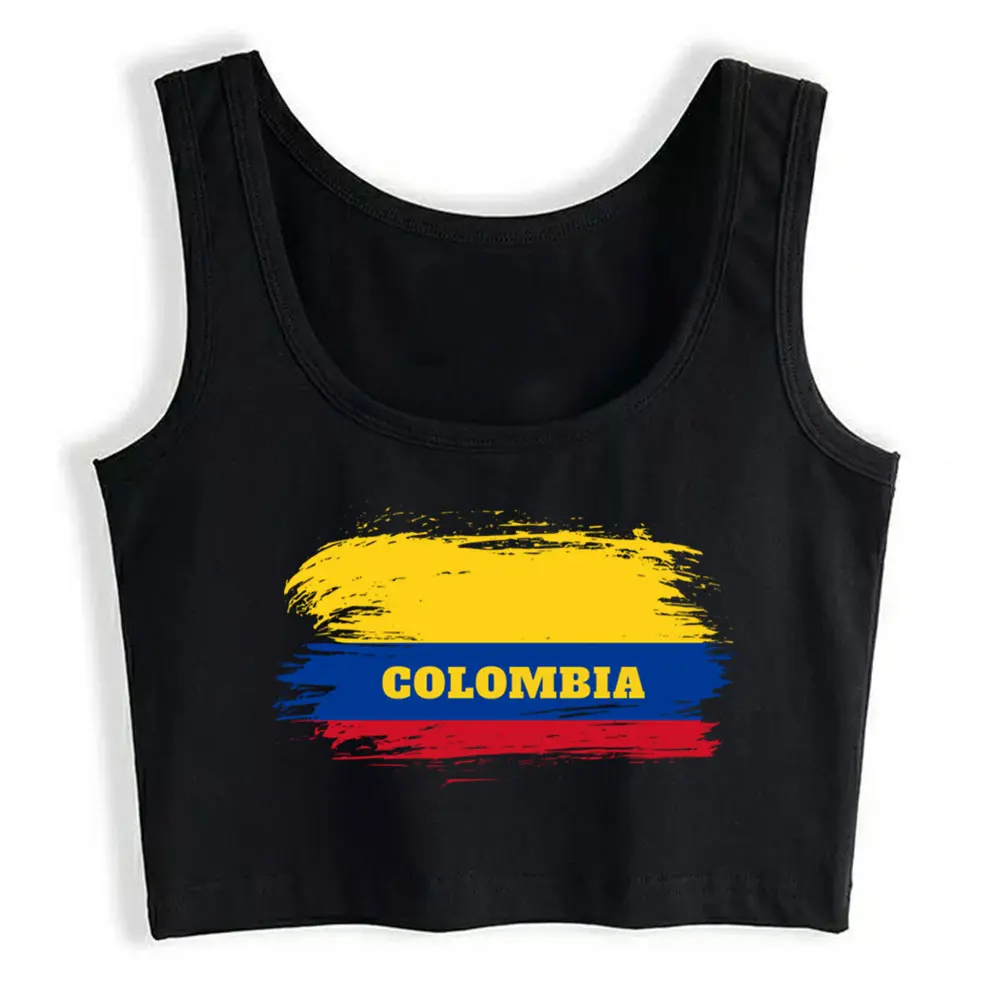 

Crop Top Sport Colombia Flag Gift Colombia South America Fit Vintage Print Tank Top Women