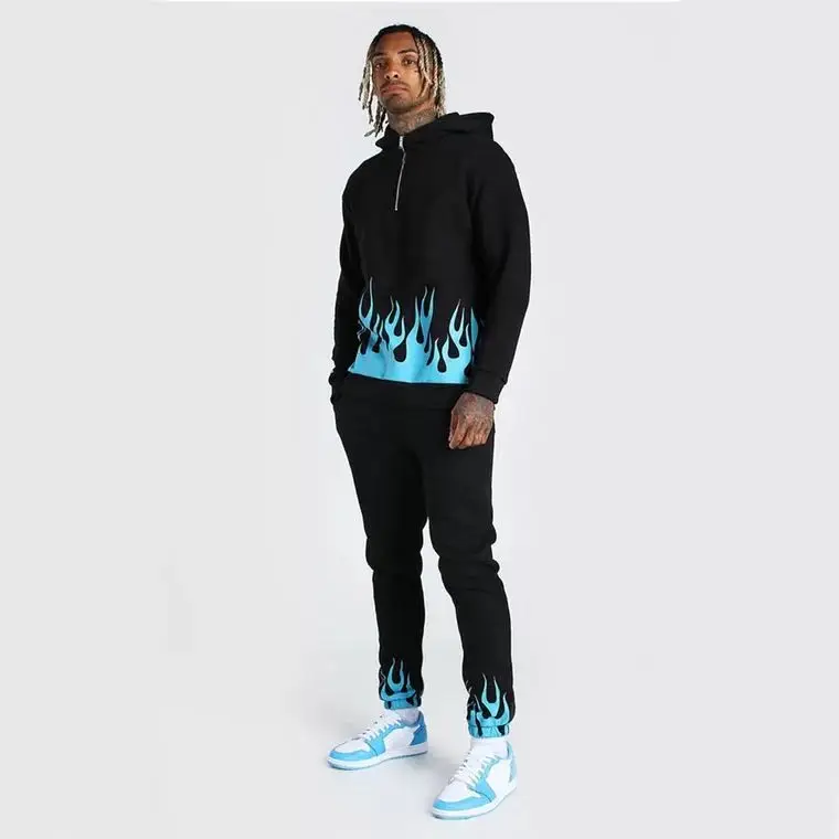 

New men printed casual sports suit flamboyant fashion personalized men's sports suit