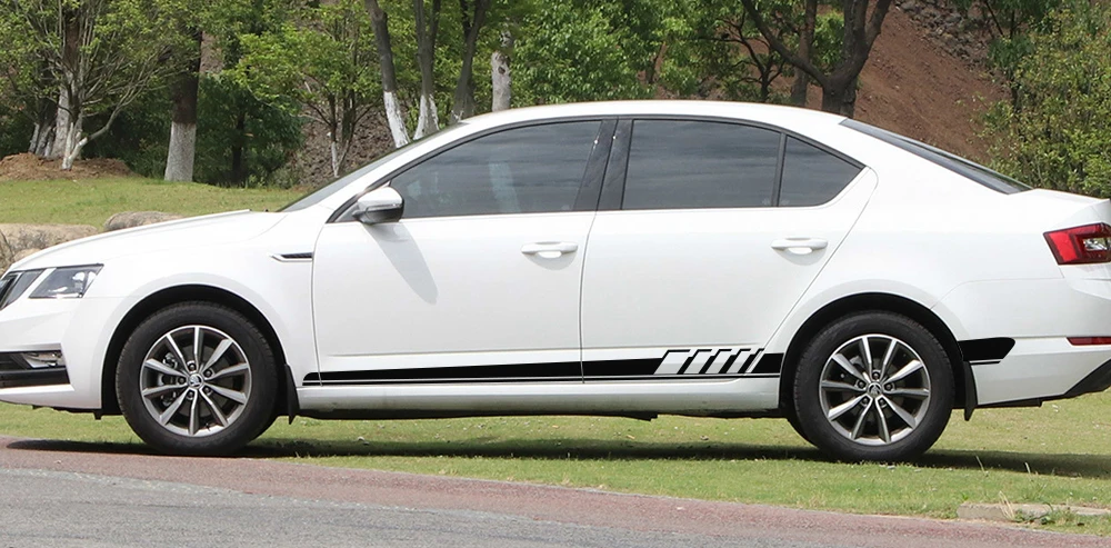 2 шт. для Skoda Octavia 2 A7 A5 VRS Fabia 3 Rapid Superb 3 Kodiaq Scala Karoq Kamiq наклейки на боковые двери автомобиля аксессуары для тюнинга