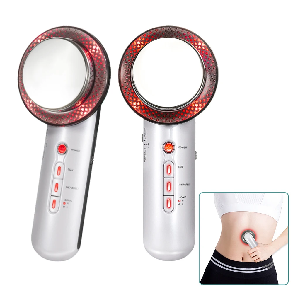 

Face Lifting 3 In 1 Ultrasound EMS Body Massager Fat Burner Cavitation Machine Weight Loss Infrared Slimming Cellulite Massager