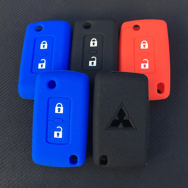 Чехол ZAD для автомобильного ключа с 2 кнопками силиконовый защитный чехол Mitsubishi