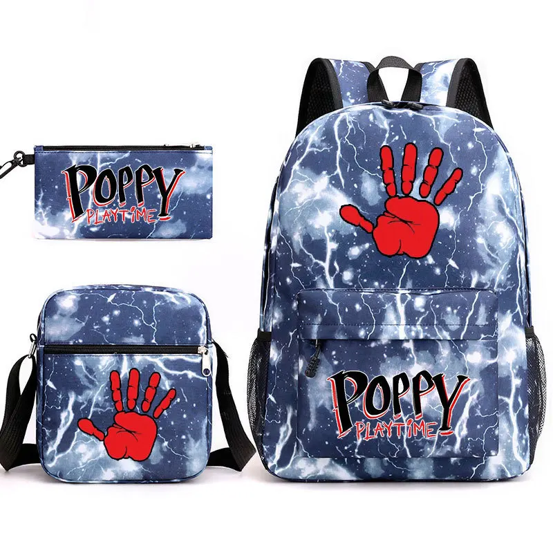 

New 3pcs/set Huggy Wuggy Bags Poppy Playtime Game Three-Piece Set Shoulder Bag+Backpack+Pen Bag 3 In 1 Suits