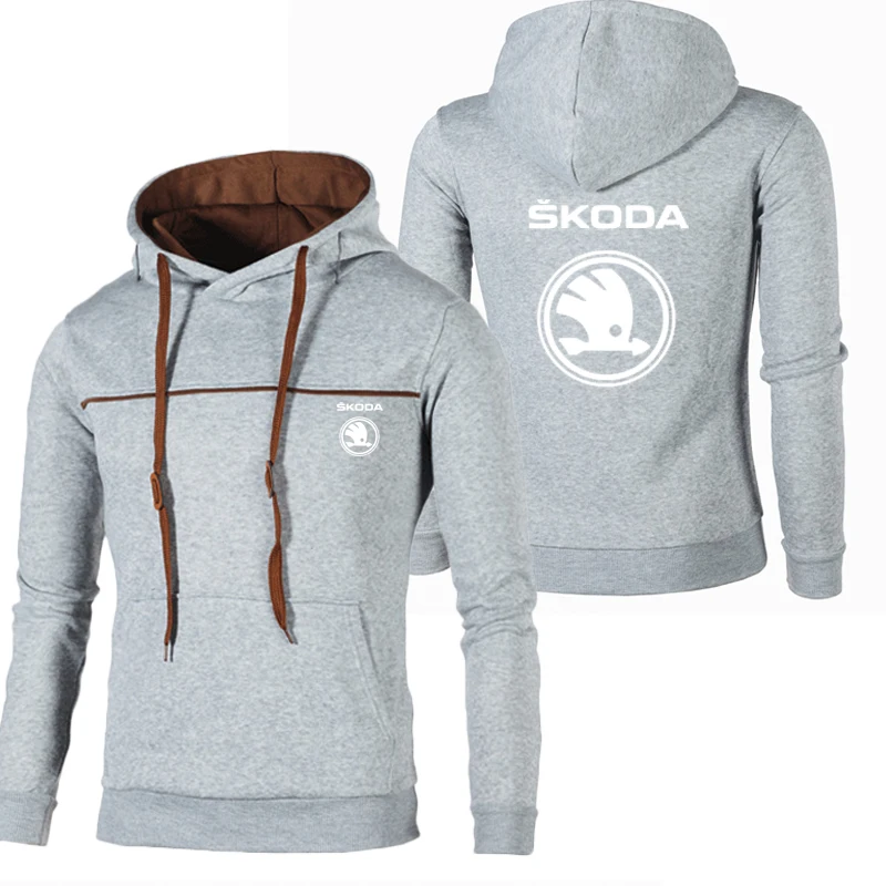 

Spring Autumn Men's Sweatshirt Skoda Car Logo Printing Spring Autumn Casual Cotton Men's Hoodie High Quality Mens Sweatshirt
