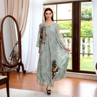 muslim fashion dress sequins hot sale womens middle east temperament sequin embroidered dress abaya turkey moroccan kaftan
