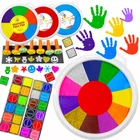 Забавная 12 цветов чернильная прокладка для печати DIY Рисование пальцами ремесло изготовление карт большой круглый для детей развивающие игрушки для рисования интерактивные игрушки