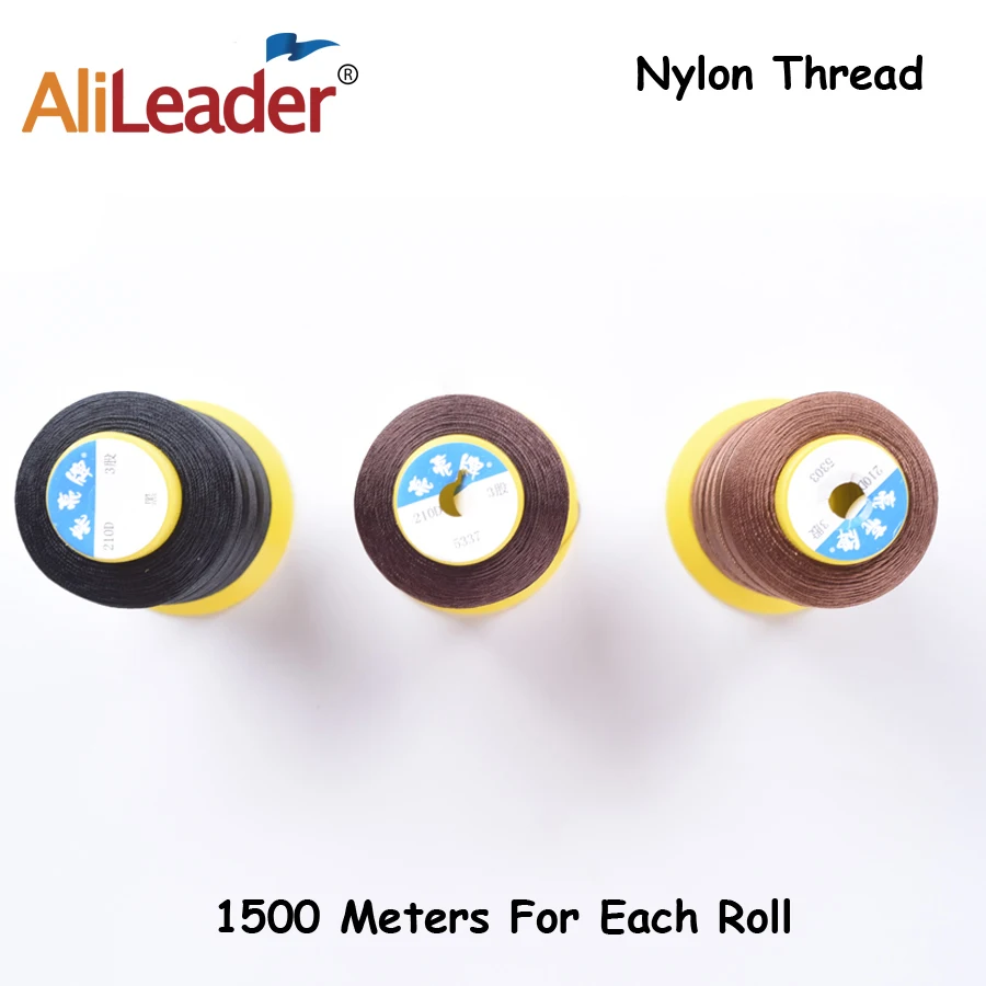 

Alileader New Thread For Hair Wigs Sewing Weaving Threads 1500M Black Brown Nylon Hair Weaving Thread For Wig Sewing Accessories