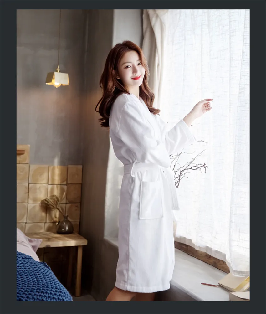 Cotton men and women bath towels luxury hotel bathrobes Sexy for home bathroom couples adults soft absorbent Bridesmaid Robes |