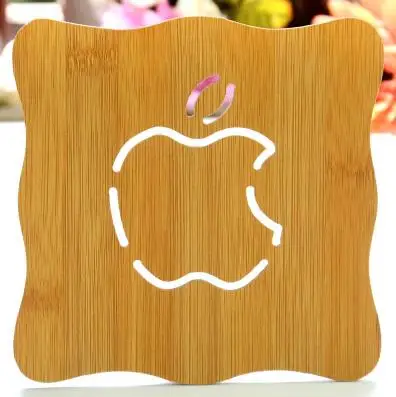 apple Деревянный мультяшный изоляционный коврик для стола, нескользящий коврик для горшка, коврик для чаши, большой креативный милый Чайный подстаканник, подставки CF-154 - Цвет: apple