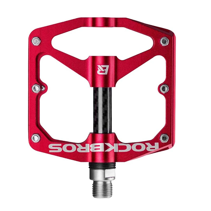 

ROCKBROS MTB Bike Pedals Flat Bicycle Pedals 9/16 Lightweight Road Bike Pedals Carbon Fiber Sealed DU Bearing Flat Pedals