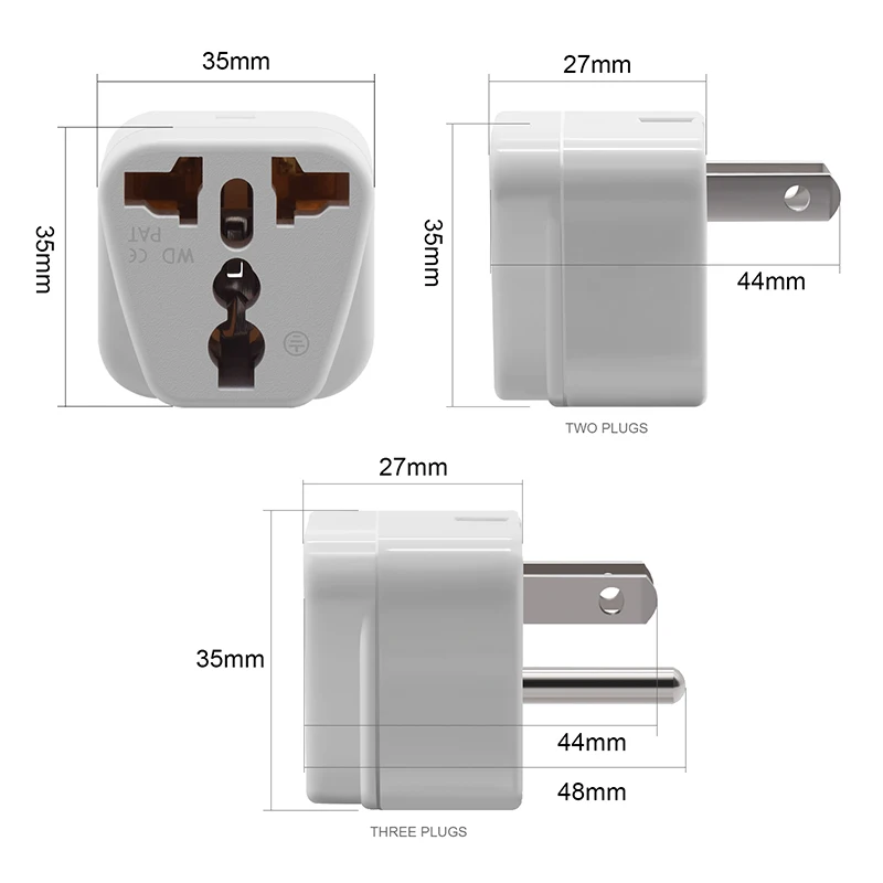 2PCS Universal Euro AU USA UK to US EU Plug Adapter Type B/C/D/E/F/G/H/I/J/L/M/N Italy Israel Brazil India Travel Converter - купить по