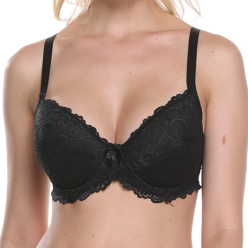 B2-Black Beauwear, мягкий кружевной бюстгальтер для отдыха для женщин, сексуальный, размера плюс, тонкая чашка, хлопковое нижнее белье, дышащее нижнее белье 34D 36D 38D 40D 42D 44D - Цвет: B2-Black