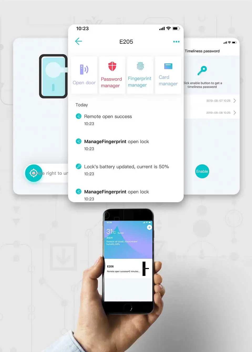 Yi-LOCK биометрический дверной замок отпечатков пальцев интеллектуальный электронный замок отпечатков пальцев \ пароль \ Bluetooth \ RFID \ приложение дистанционного разблокирования