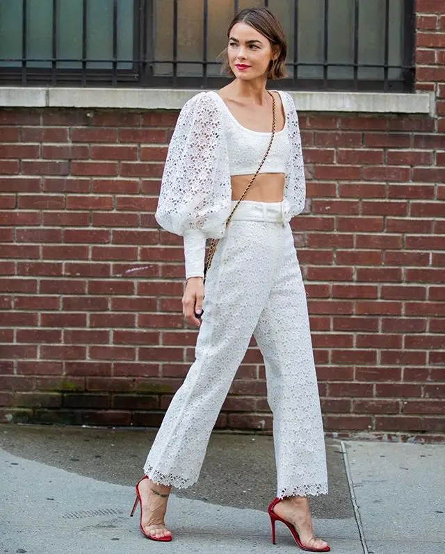 2019 осень новое поступление черный белый цвет кружево 2 шт Женский комплект с