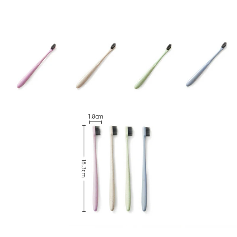 Зубная щетка 4 шт./партия бамбуковая угольная зубная дорожная портативная ручная