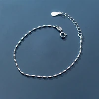 elegant 925 sterling silver tiny square chain bracelets for women female minimalist gold accessories fine jewelry bransoletka