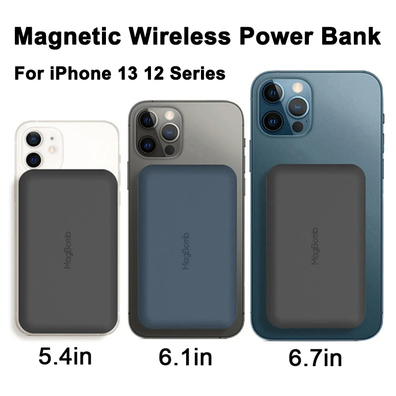 

Power Bank Беспроводное зарядное устройство для iPhone 13 12 Pro Mini Huawei Xiaomi Power Bank 15 Вт Зарядное устройство для мобильного телефона Магнитная внешняя ба...