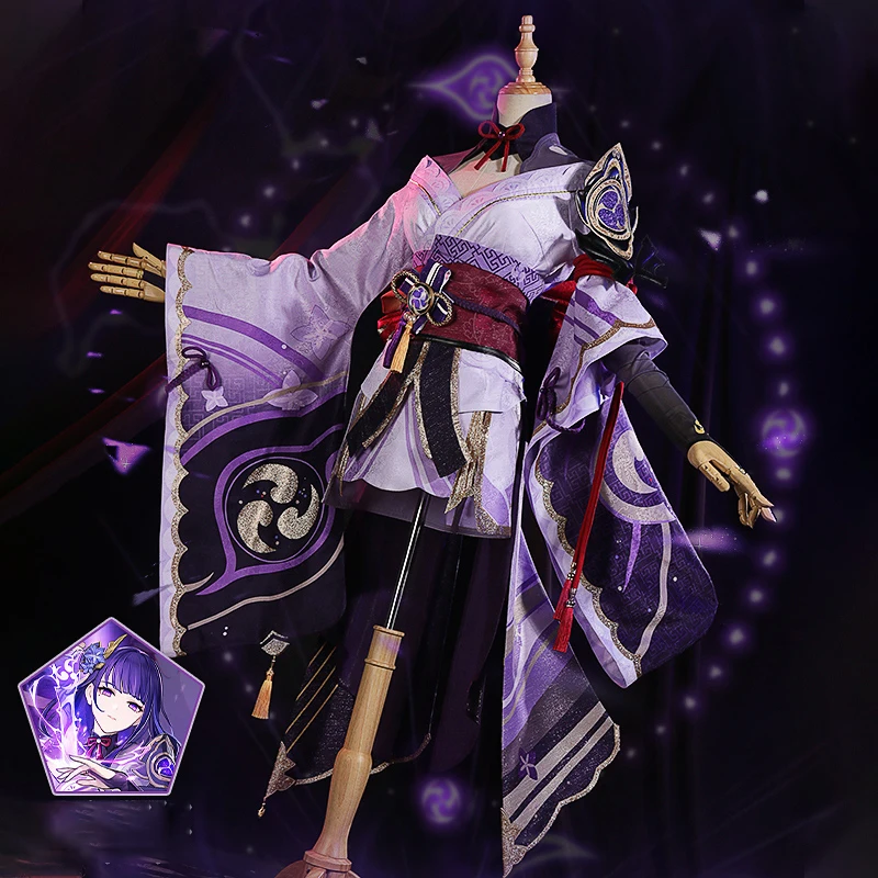 

Raiden Shogun косплей костюм игры Genshin Impact Raiden Ei косплей платье Хэллоуин Карнавальная форма модное кимоно на заказ