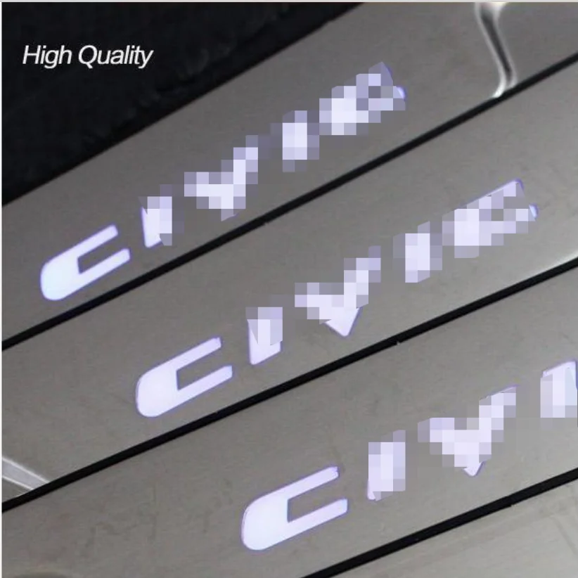 Стайлинг автомобиля светодиодная Накладка на порог из нержавеющей стали