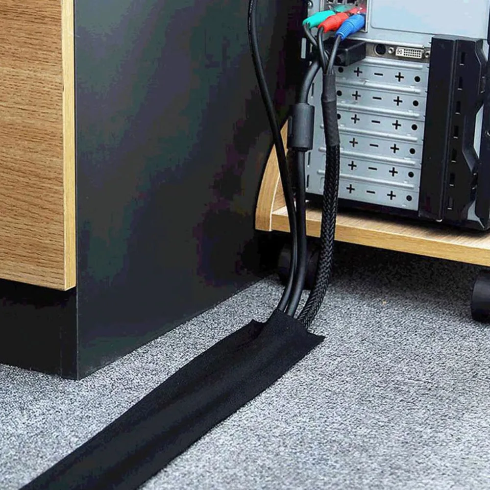 

1PC Cable Grip Strip Floor Carpet Cable Management Hook and Loop Strap