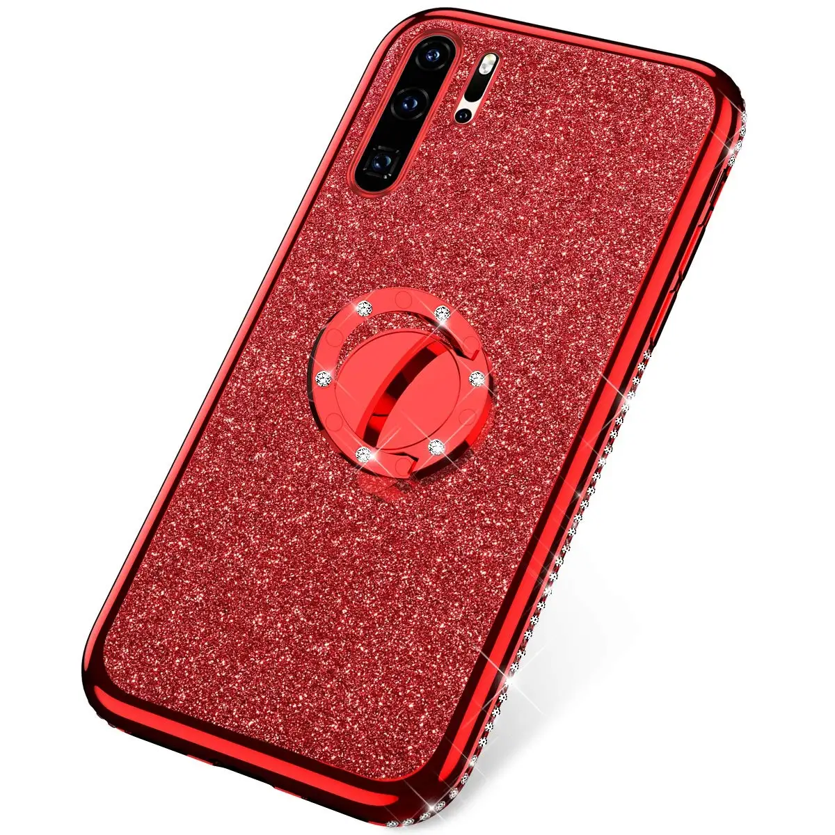 Стразы чехол с кольцом для пальца для HUAWEI Nova 3 3i Honor 7A 7C 7X 8A 8C 8S 8X20 10 Y5 Y6 Y9 бриллиантовый блеск мягкий чехол