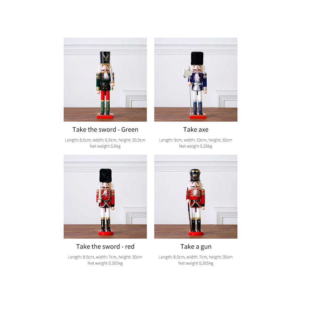 

Handcraft Puppet Wooden Easter nutcracker soldier Doll Gift Figures brain hazelnut home office Party Ornament Xmas Tree Decor
