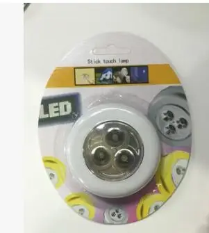 white 3 LED Настенный светильник с питанием от батареи, самоклеющаяся Беспроводная палка, сенсорный светильник для гардероба, автомобильный ночной потолочный свет, внутренний светильник ing - Испускаемый цвет: white 3 LED