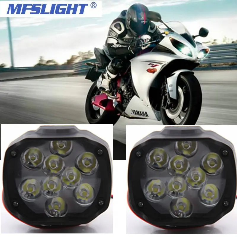 2 шт. светодиодсветильник мотоциклетные фары 9 точечных светильников 6000