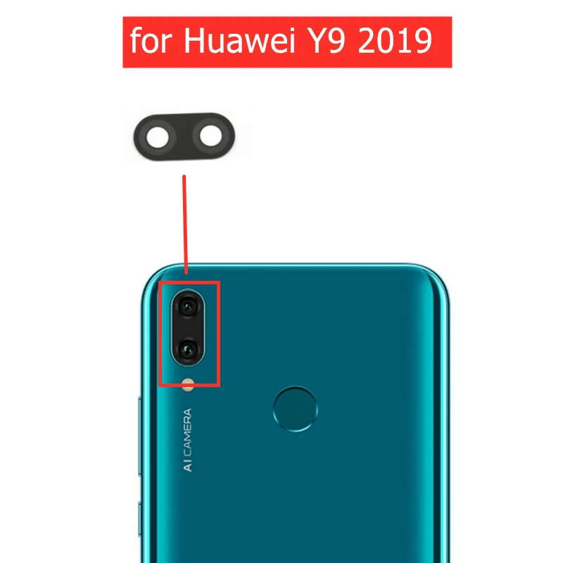 2 шт. для huawei Y9 2019 задняя Камера Стекло Задняя крышка объектива с помощью клейкой