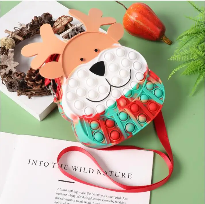 Kawaii детская сумка сжимаемые сумки пуш-чехол популярная пузырьковая силиконовая