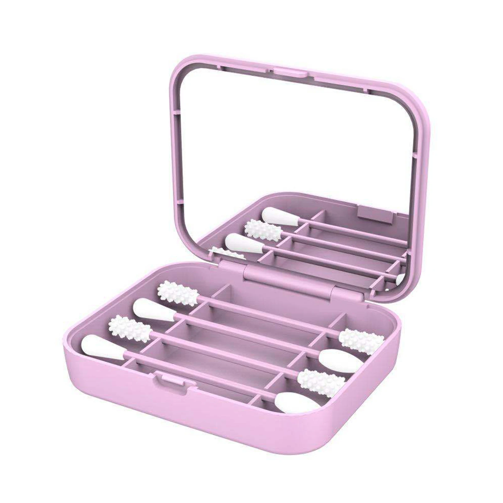 

4pcs Cleanable Soft Silicone Cosmetic Makeup Tool Portable Double Sided Face Ear Cleaning Buds Reusable Cotton Swab Sticks
