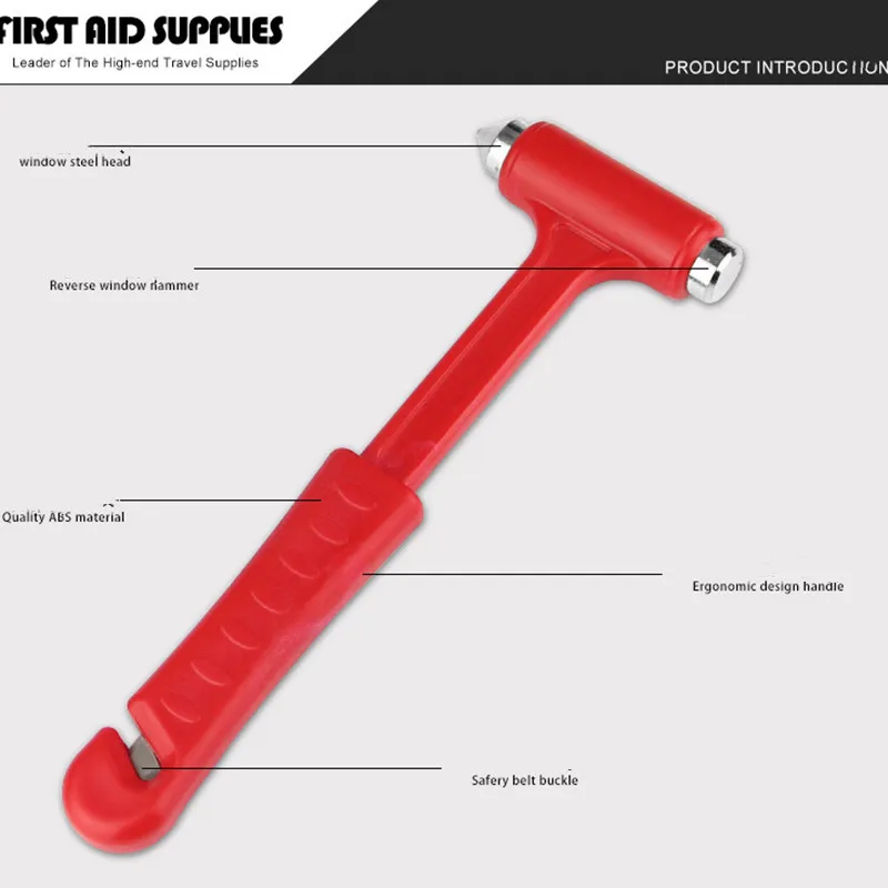 

Emergency Escape Tool Car Self-Help Escape Hammer Fire Emergency Window Breaker Knocking Glass Artifact Car Rescue Red Hammer