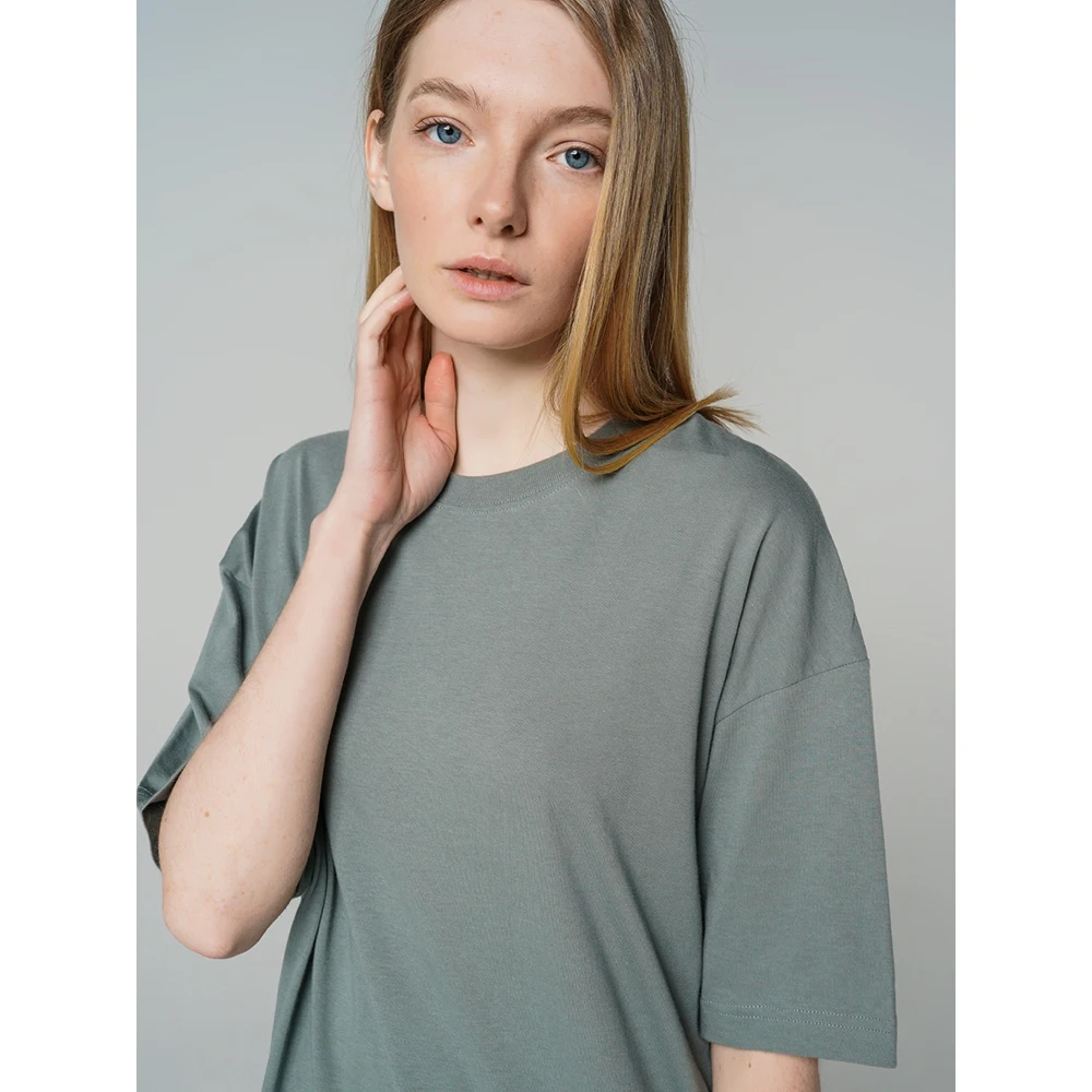 Футболка с кор.рукавом TBOE женская цвет зеленый 100% Хлопок|Футболки| |