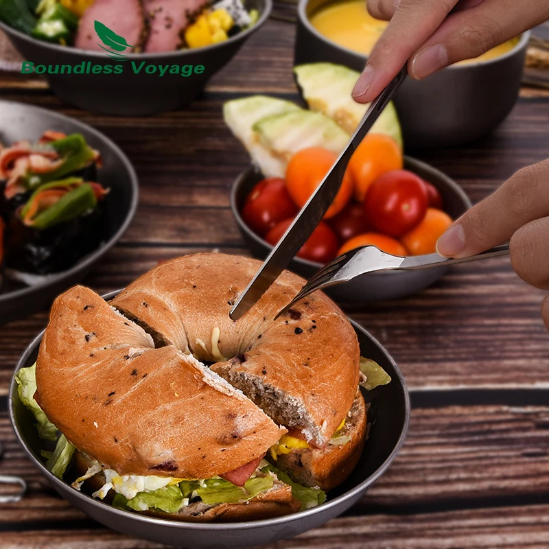 Безграничный поездок титановый Кемпинг столовые приборы ложка вилка Spork нож