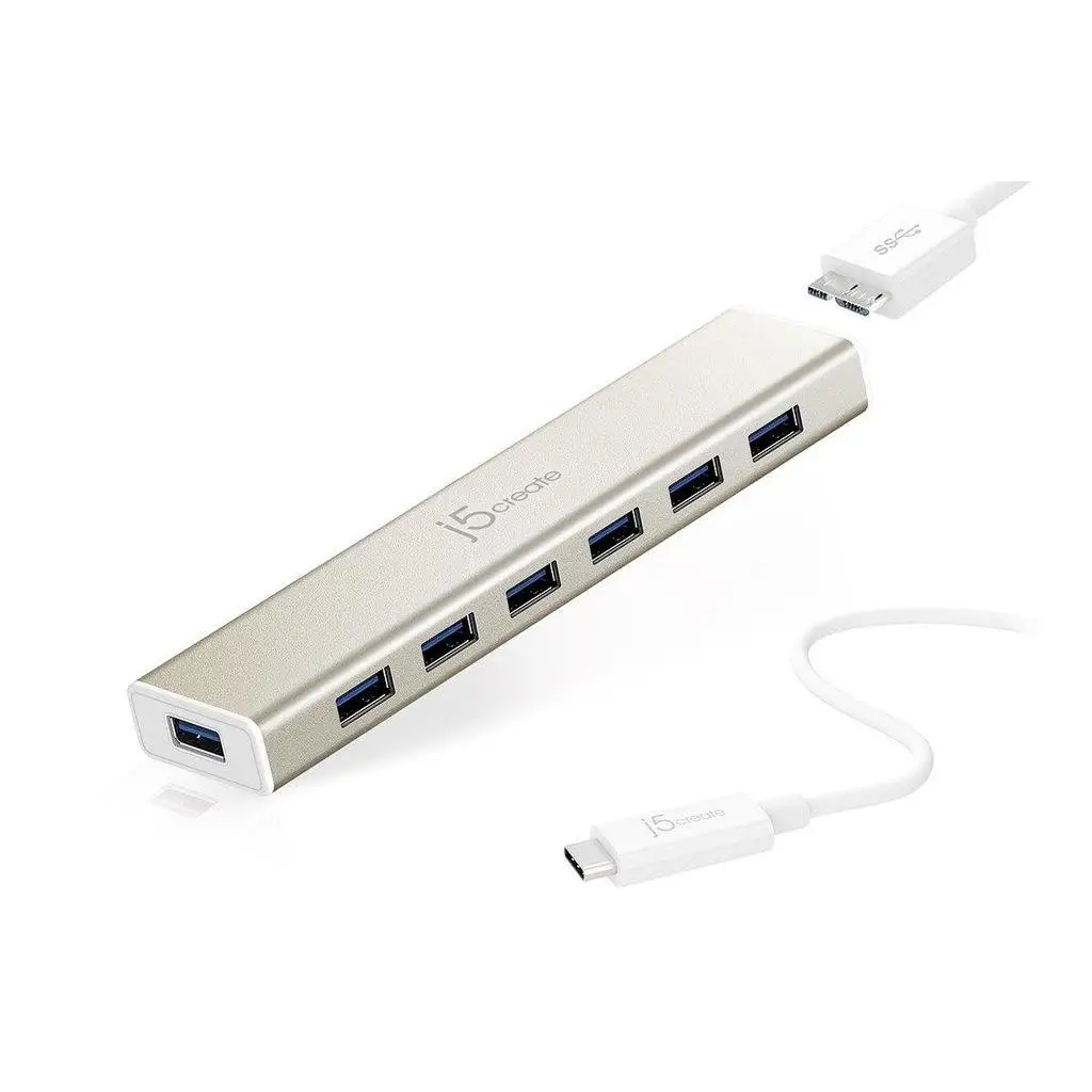 JCH377 концентратор интерфейс USB 3 0 (3 1 Gen 1) Micro B 5000 Мбит/с серебристый|USB-хабы| |