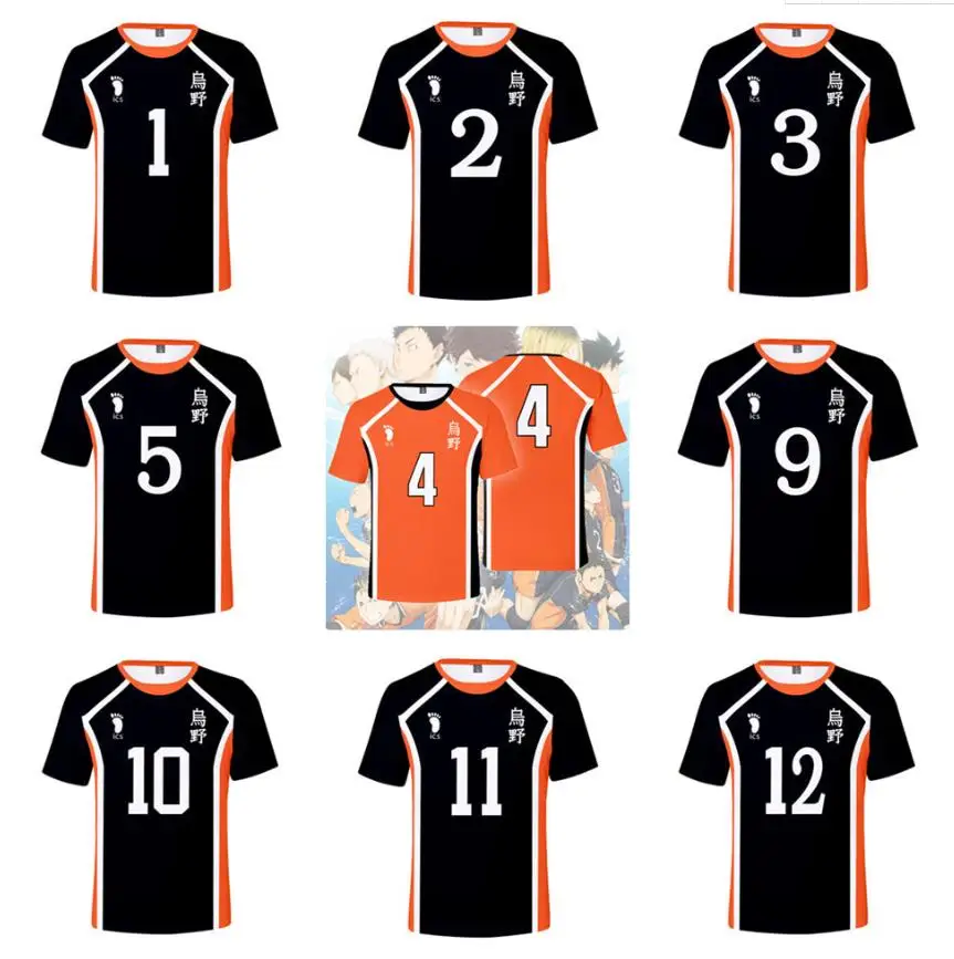 Haikyu! Haikyuu Cosplay костюм майки High School Volleyball Club Hinata Shoyo спортивная рубашка наколенники