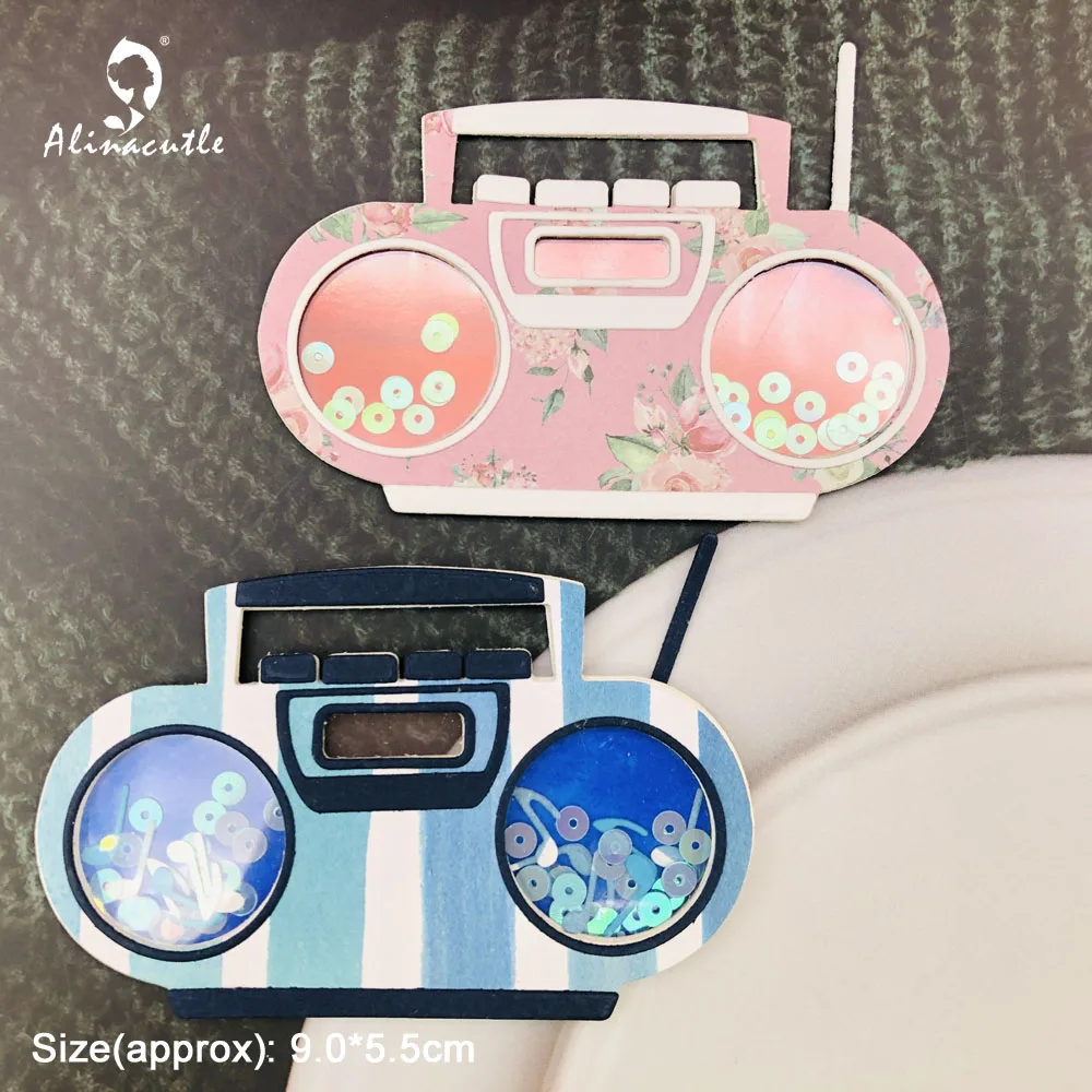 Металлическая высечка Alinacutle винтажный радиоприемник стерео Бумбокс назад в 80-е