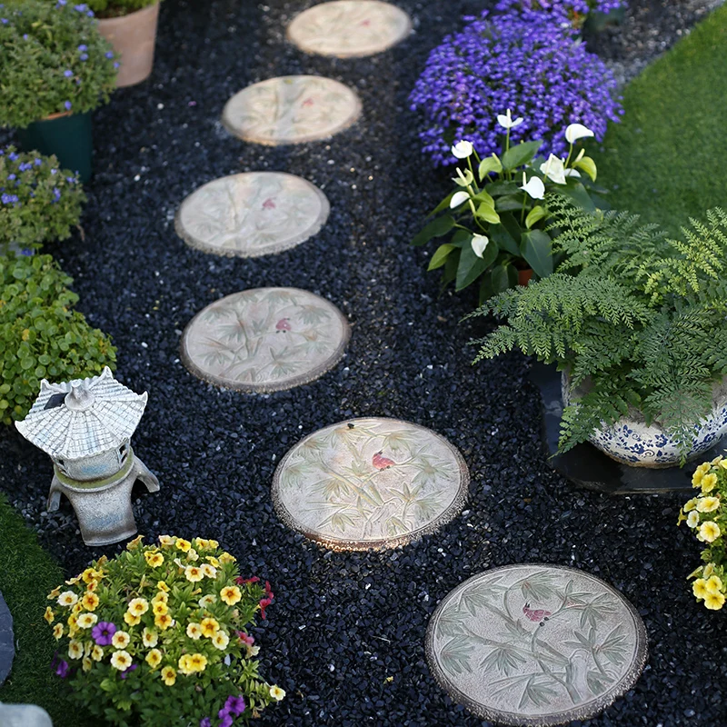 

Garden Lawn Stepping Stone Pedal Balcony Creative Floor Tile Layout Bluestone Outdoor Courtyard New Chinese Decoration