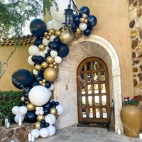134pcs matte navy blue balloon arch garland white helium chrome gold globos wedding birthday baby shower party decor supplies