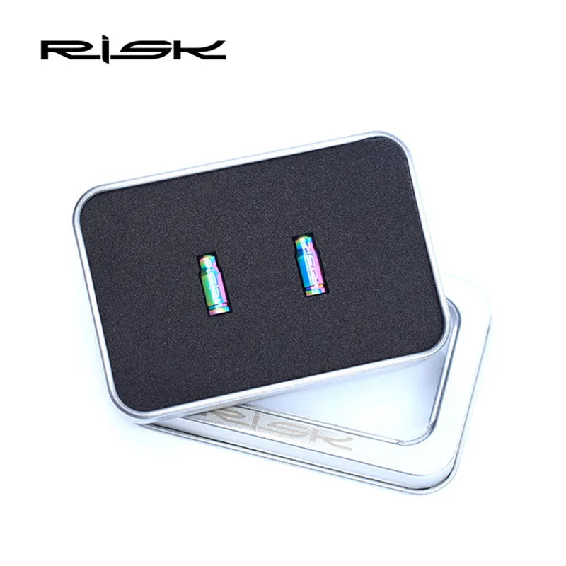 Risk 2pcs Titanium Bicycle Valve Caps MTB Road Bike Tire Wheel Presta/Schrader Protector Dust Cover Accessories | Спорт и