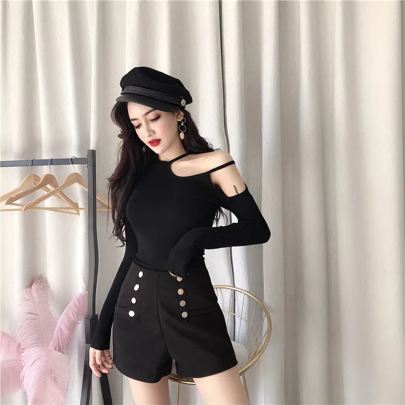 Ажурные топы с длинным рукавом корейская мода женская одежда сексуальные