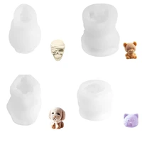 1pcs 3d animal silicone mold skull ice mould dog cat resin casting molds for diy epoxy resin jewelry making decorations tools