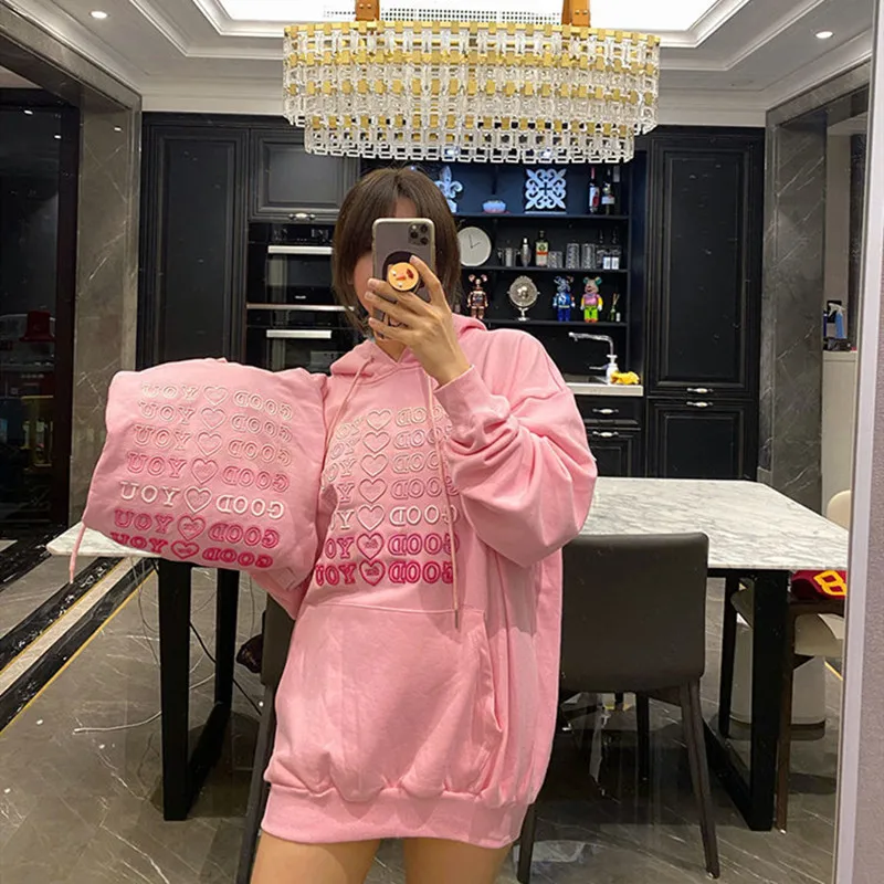 

Letters Printed White Crewneck Sweatshirt Women Winter Tops New Korean Fashion Pullovers Casual Oversized Cool Girls Streetwear