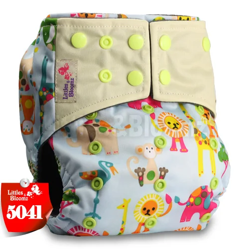 [Littles&Bloomz] Детские моющиеся многоразовые тканевые подгузники, бамбуковый уголь, один размер, подгузники, обертывающиеся вставки - Цвет: 5041