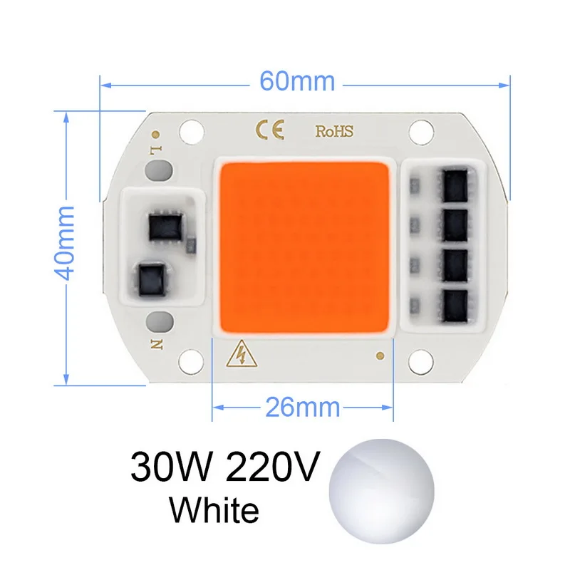 Положительный белый теплый полный спектр белого 220V Светодиодный