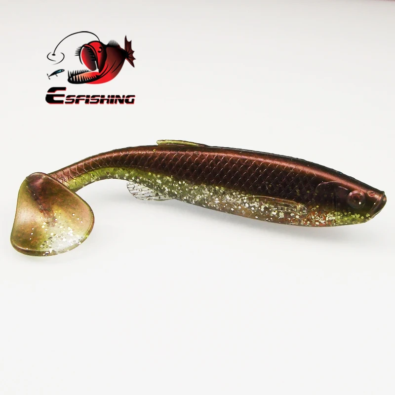 ESFISHING новая Мягкая приманка Shad Bleak Paddle Tail 125 мм 20 г 4 шт. искусственная приманка для ловли карпа T Tail Jigging Lure