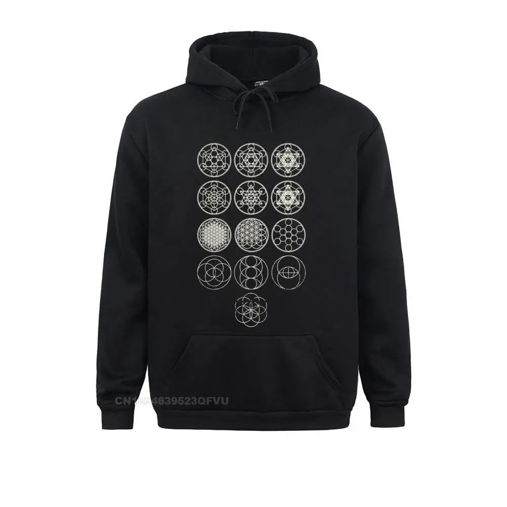 13 Circles Tight Cluster Galaxy Sacred Geometry Hoodies Men Magic Mandala Vintage Cotton Pullover Hoodie Fitness Anime Sweater