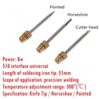 Наконечник паяльника с интерфейсом 510, портативный мини-USB наконечник паяльника, аксессуар для сварки и переделки, наконечник для паяльника, детали инструмента