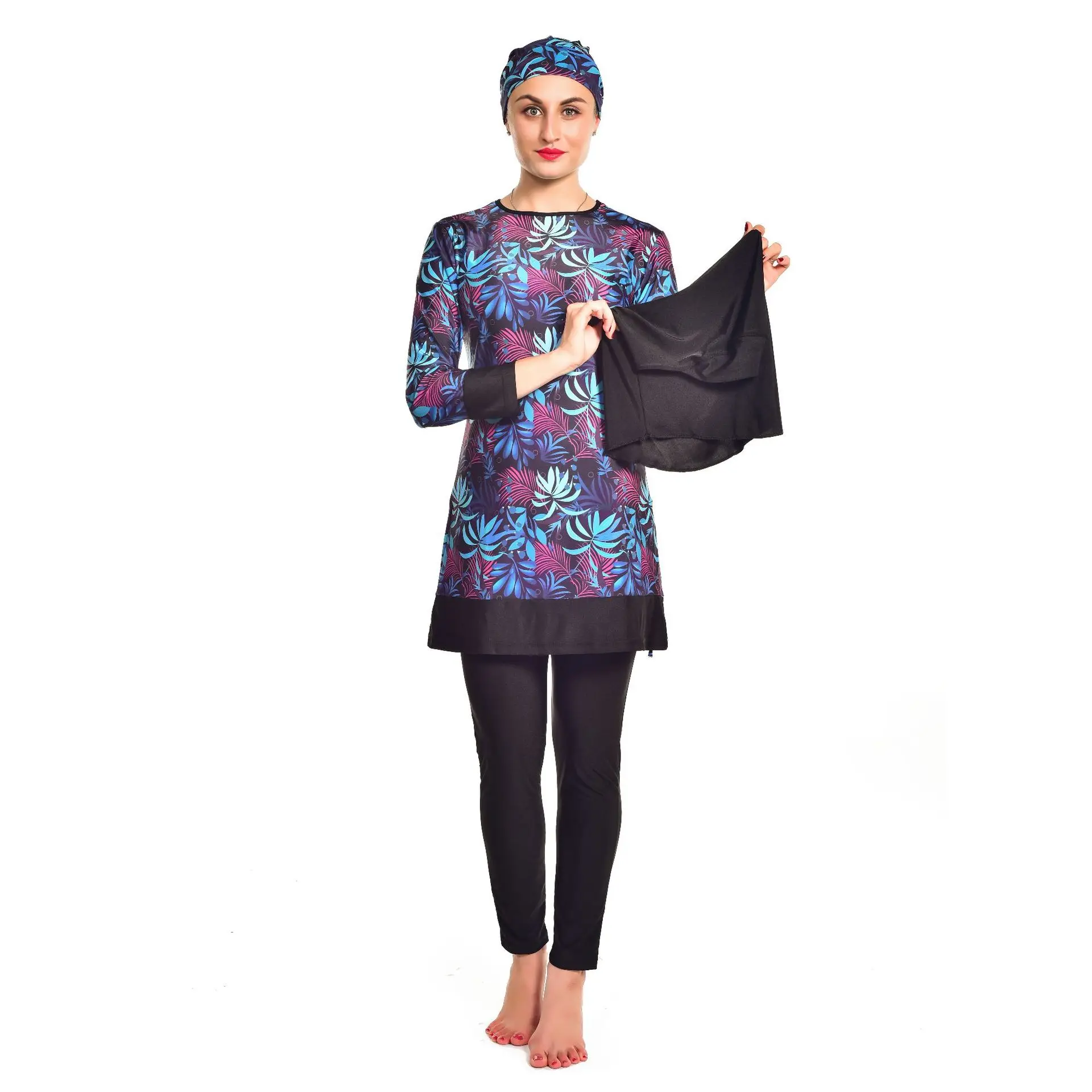 

2021 мусульманская одежда для плавания, мусульманская скромная летняя пляжная одежда для плавания с полным покрытием, пляжная одежда для ара...