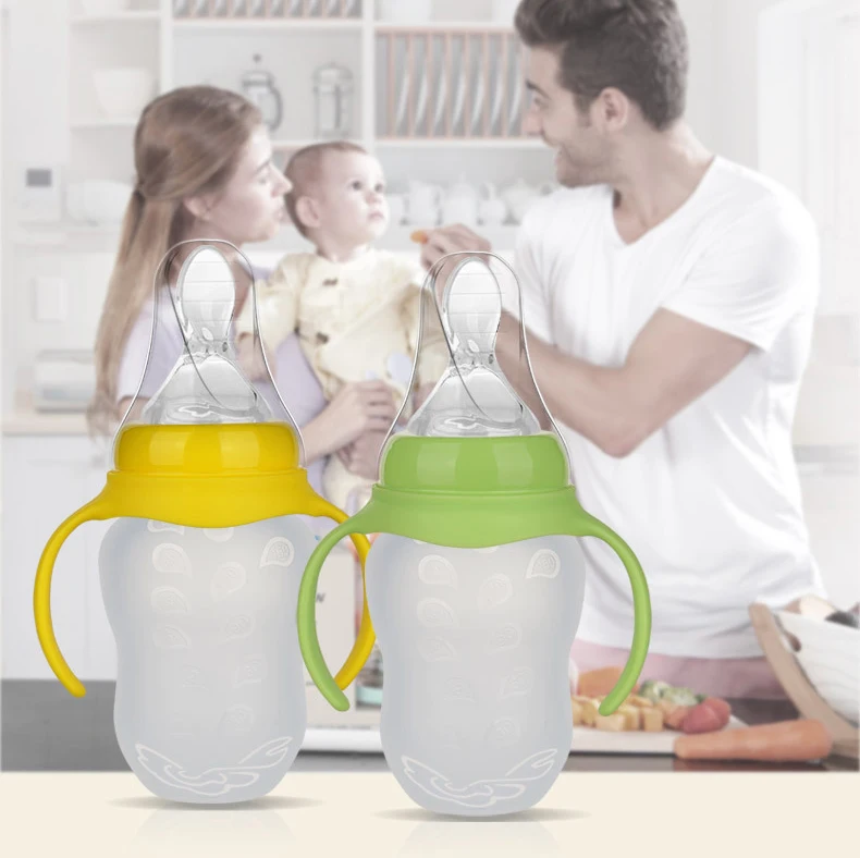 180 мл детские бутылочки и ложка для кормления силиконовые GYH|Бутылки| |
